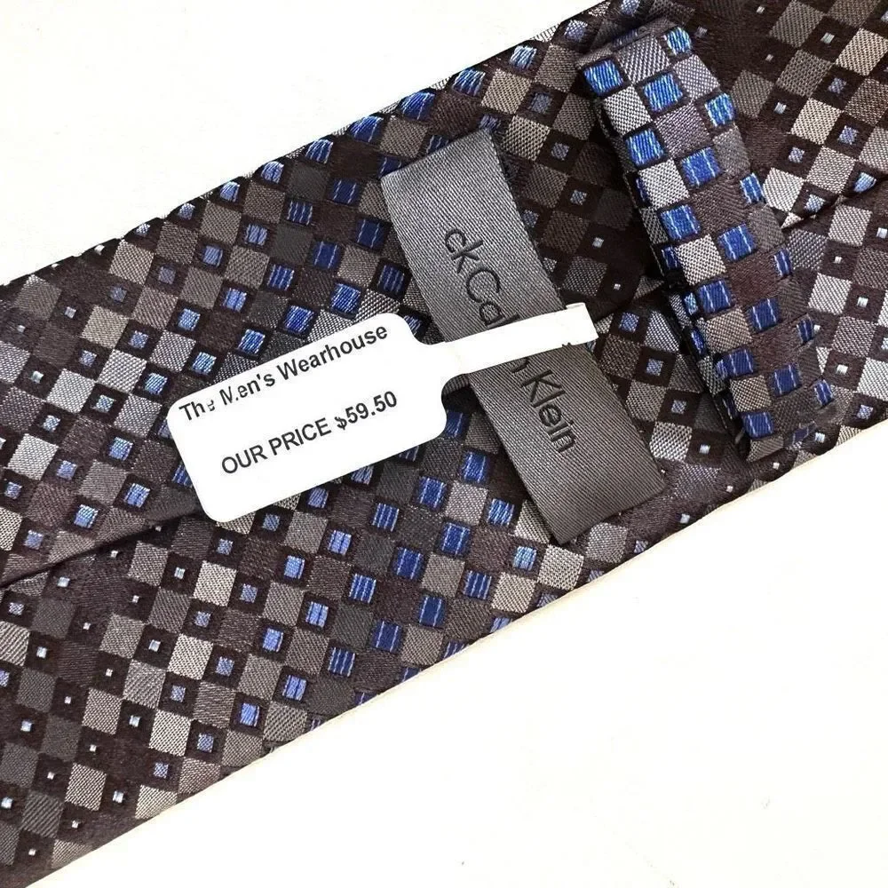 Calvin Klein NWT blue pattern tie